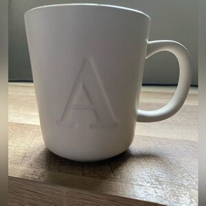 Threshold Stoneware Matte finish White Initial Mug A